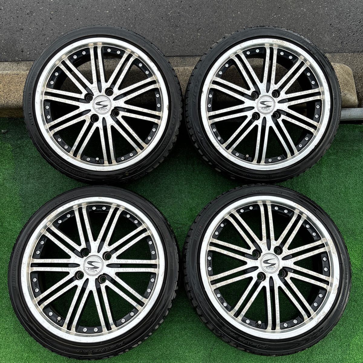 165/45R16 BRIDGESTONE PLAYZ アルミホイール付き！ 16×5.5 4H 100+48 中古夏タイヤ 軽用 4本 セット:30000円