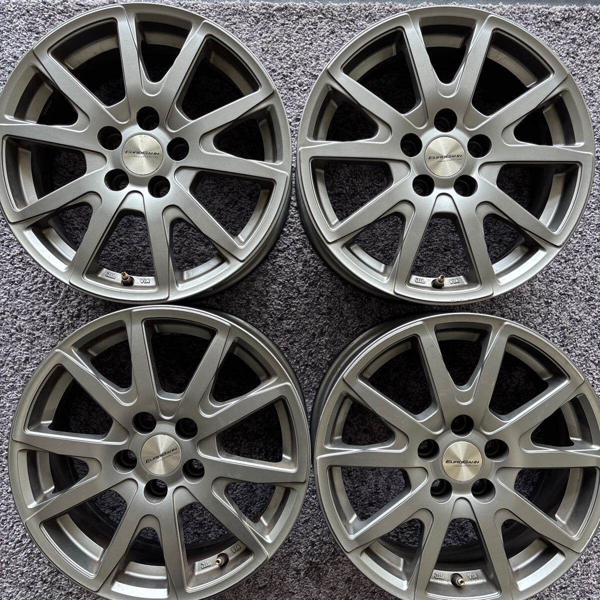 中古アルミ4本セット 15×6J +38 5穴 PCD100 15インチ 4本セット:16000