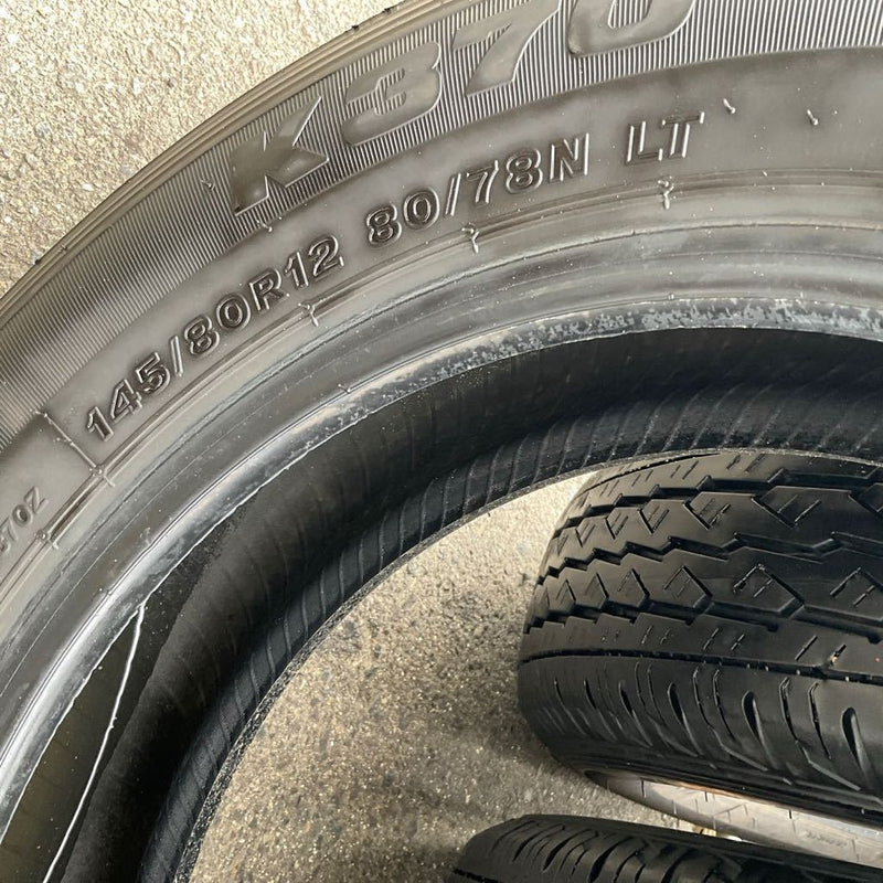 145/80R12 80/78N LT BRIDGESTONE K370　2022年UP　4本セット:8000円