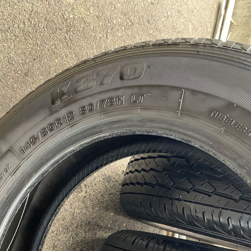 145/80R12 80/78N LT BRIDGESTONE K370　2022年UP　4本セット:8000円