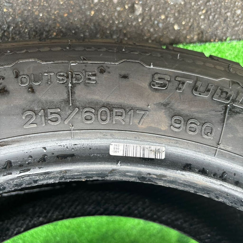 215/60R17 、96Q ナンカン CORSAFA 2017年、スタッドレスタイヤ美品　4本セット：16000円