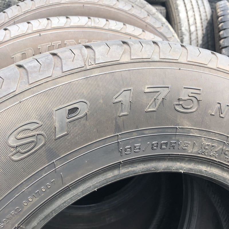 ダンロップ195/80R15 バリ山 2020年式4本セット：18000円