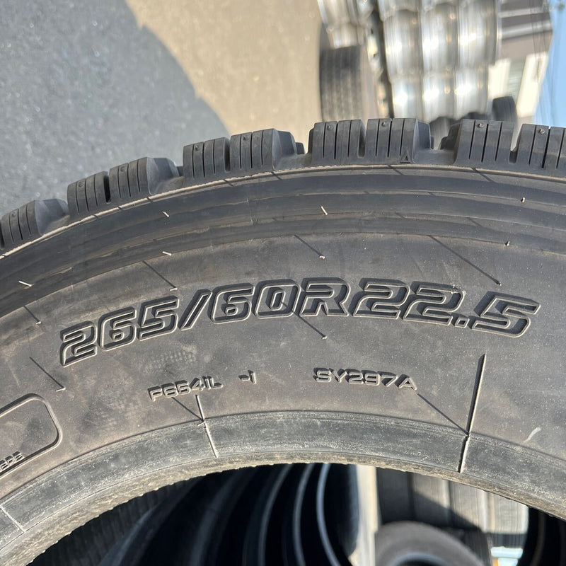 265/60R22.5 YOKOHAMA, SY297 中古　バリ山　　激安美品　6本セット：60000円