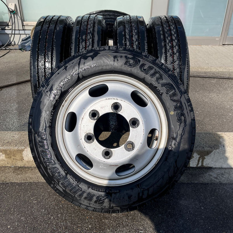 中古鉄ホイールセット　175/75R15 BRIDGESTONE, R205 中古　三菱キャンター６穴　激安美品　6本セット：48000円