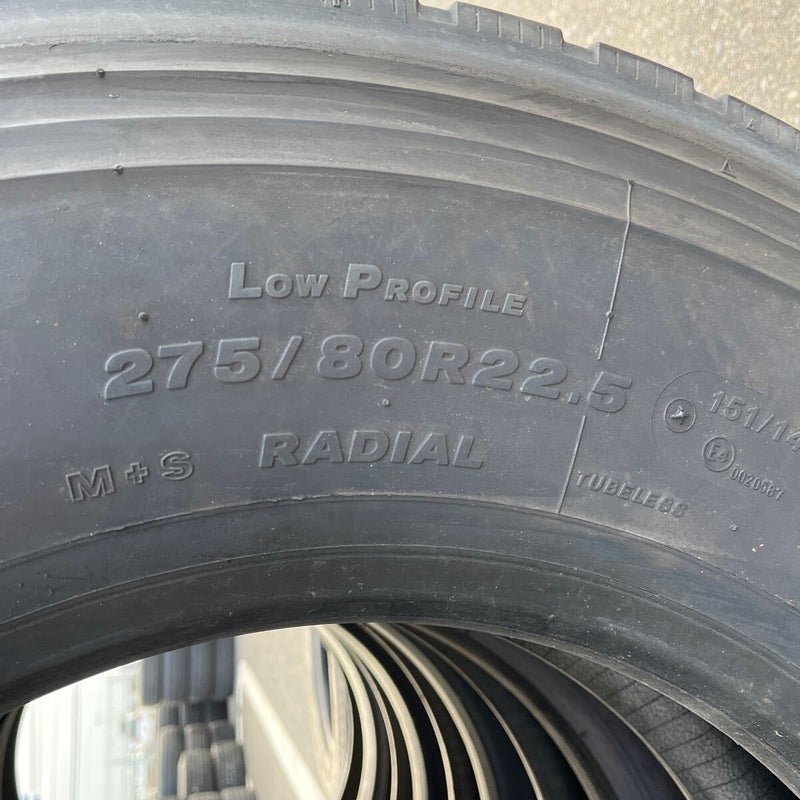 275/80R22.5 再生　中古MIXタイヤ　　激安美品　4本＋1本セット：47000円