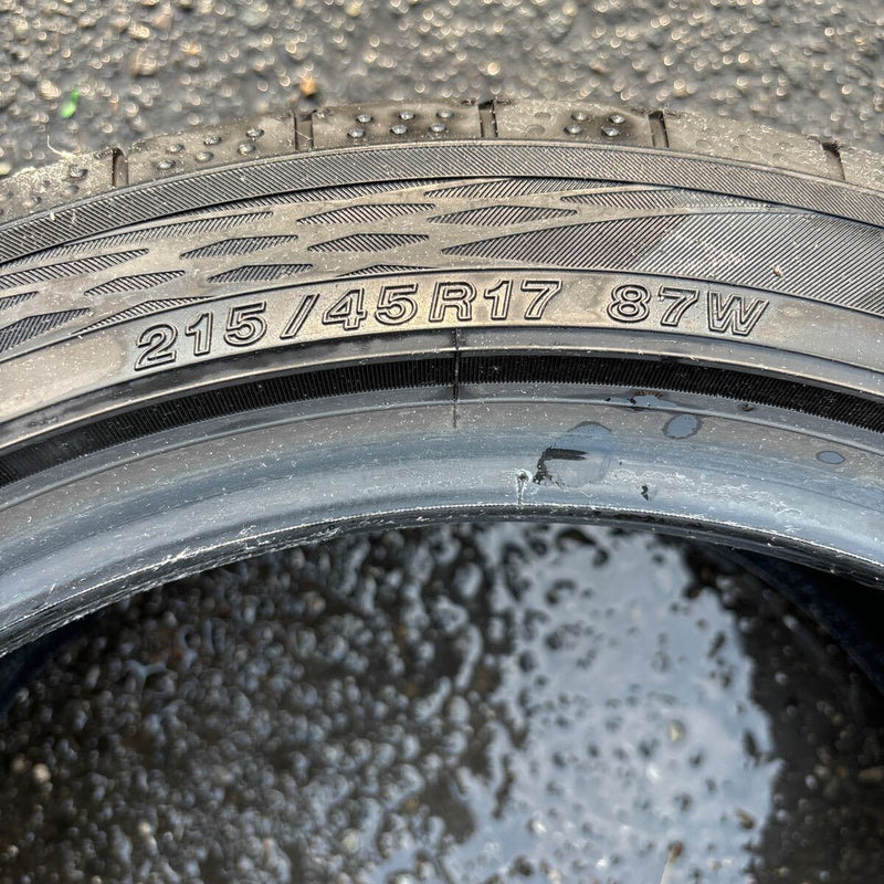 215/45R17 　YOKOHAMA BluEarth-GT AE51　2020年UP　中古夏タイヤ　2本：10000円