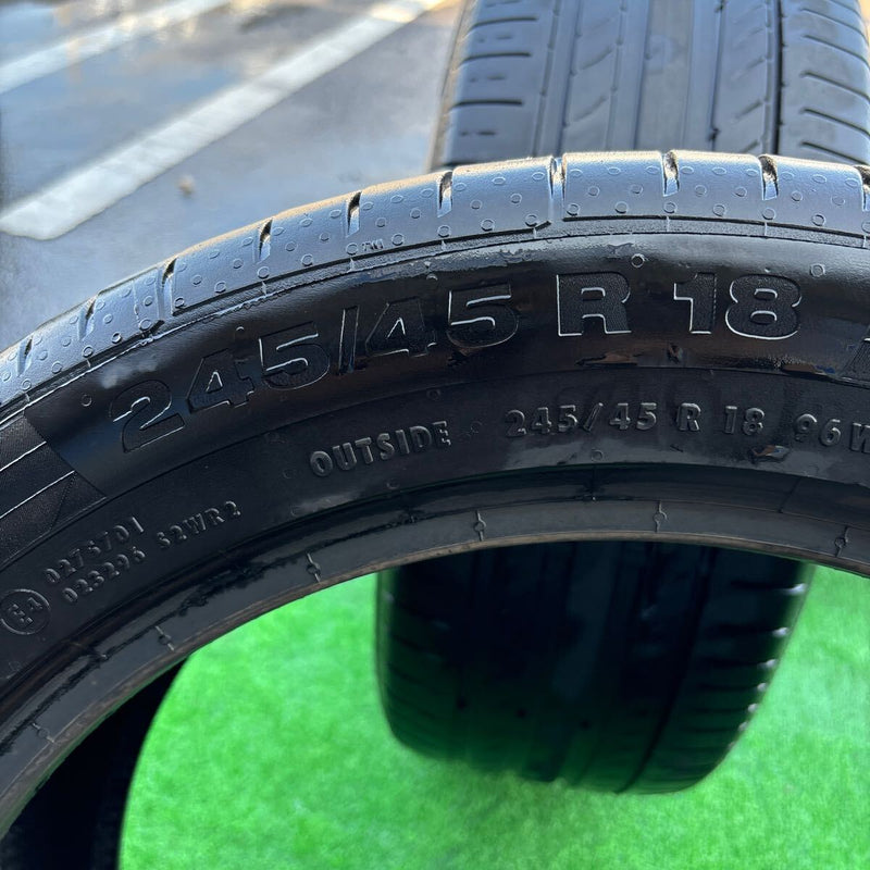 245/45R18 . コンチネンタル 　2022年、激安美品　2本セット：10000円