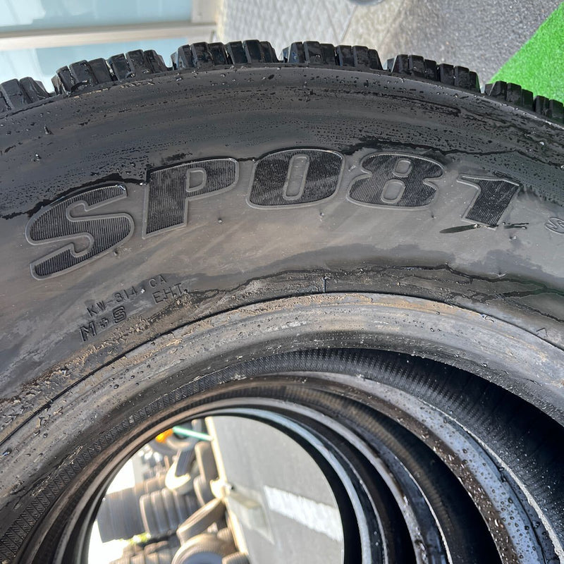 275/80R22.5 DUNLOP, SP081 中古スタッドレス　激安美品　　4本セット：78000円