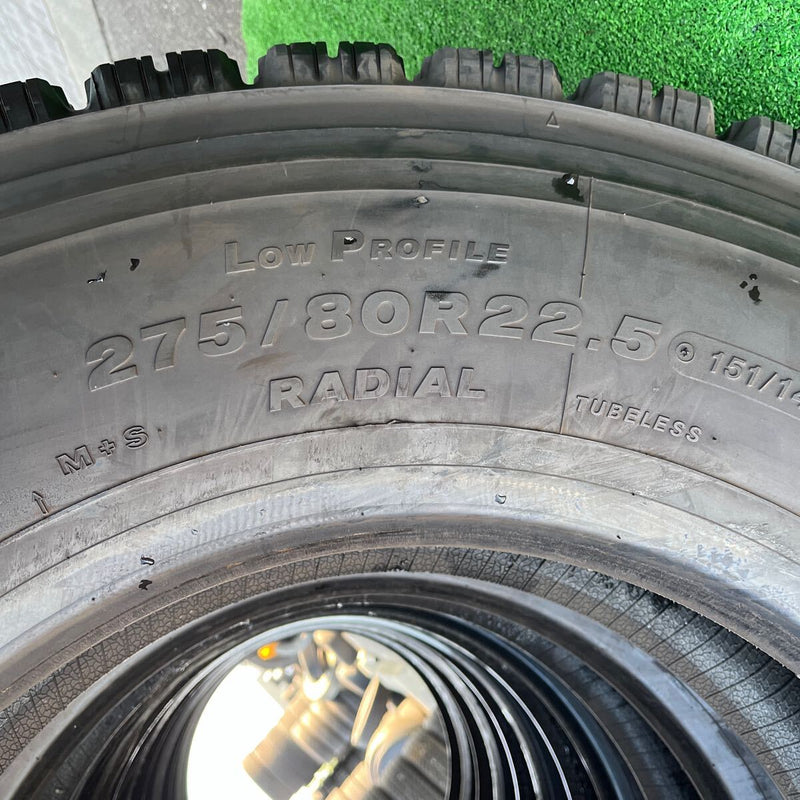 275/80R22.5 BRIDGESTONE, W910 中古スタッドレス　激安美品　　6本セット：105000円