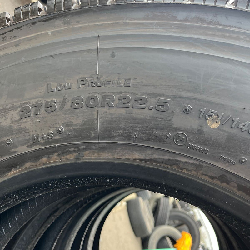 275/80R22.5 BRIDGESTONE, W999 中古スタッドレス　激安美品　　4本セット：57000円