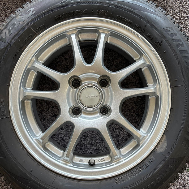 165/70R14 ホイール付き！中古スタッドレス　BRIDGESTONE VRX2 2021年製　4本セット:28000円