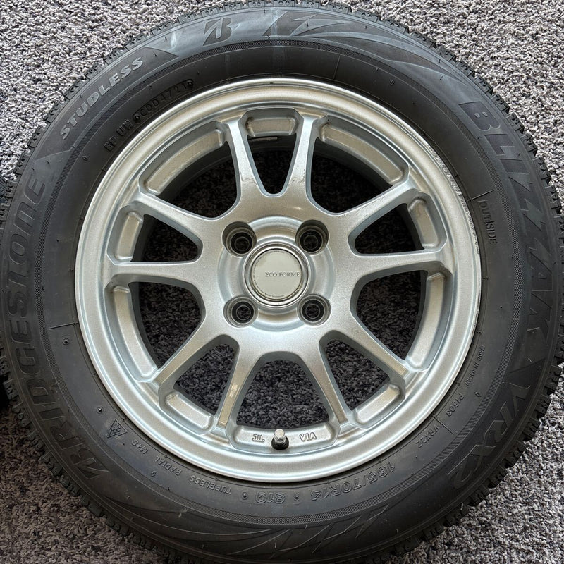 165/70R14 ホイール付き！中古スタッドレス　BRIDGESTONE VRX2 2021年製　4本セット:28000円