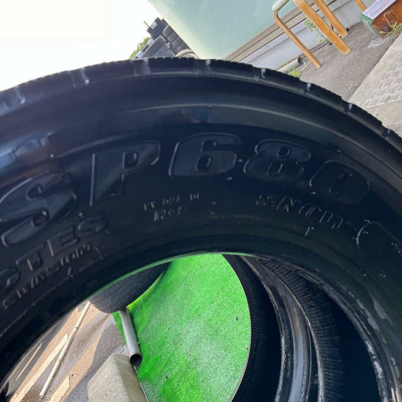 225/80R17.5 DUNLOP, SP680 中古ミックス　激安美品　　2本セット：19000円