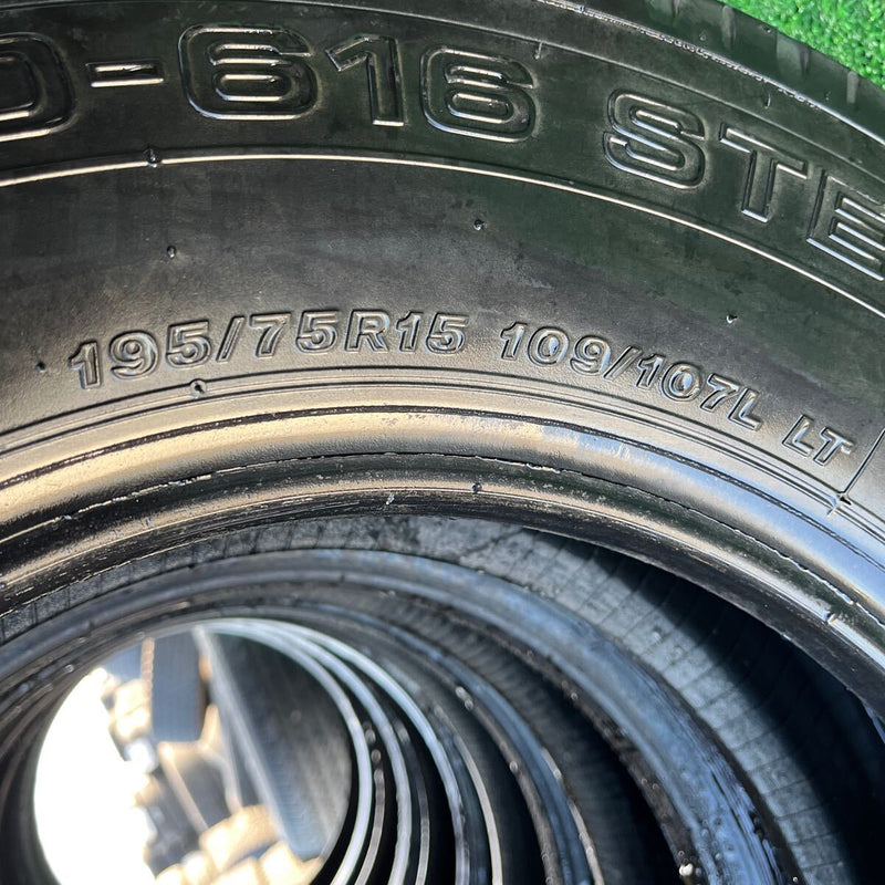 195/75R15 BRIDGESTONE, RD-616 中古タテ溝　激安美品　　6本セット：23500円