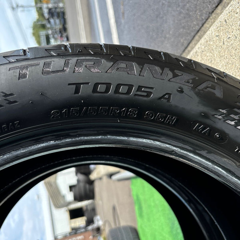 215/55R18 BRIDGESTONE TURANZA T005, 2022年製　激安美品　2本セット:14000円