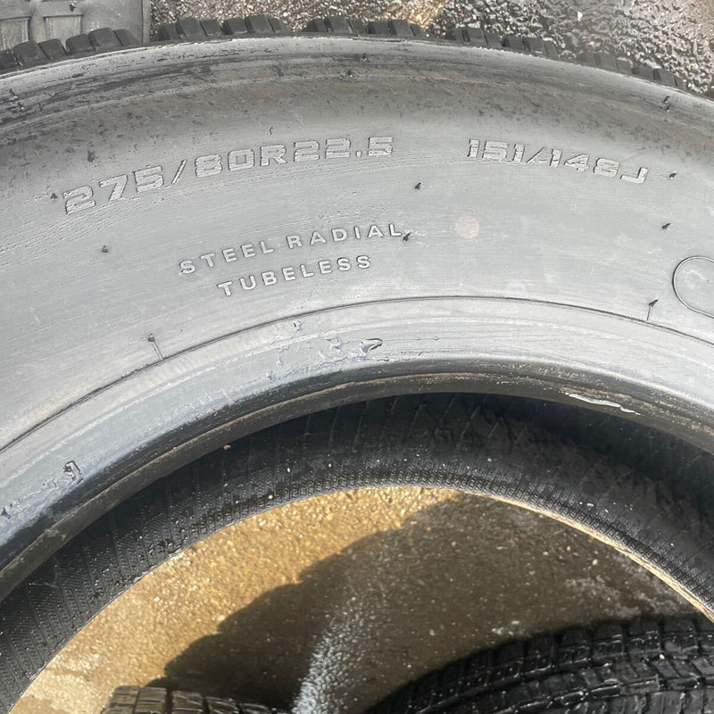 275/80R22.5 中古地山　ダンロップ　SP081 2021年　激安美品　2本セット：32000円