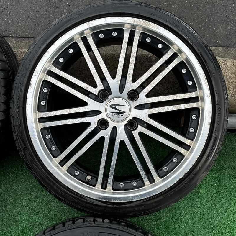 165/45R16 BRIDGESTONE PLAYZ アルミホイール付き！　16×5.5 4H 100+48 中古夏タイヤ　軽用　4本セット:30000円