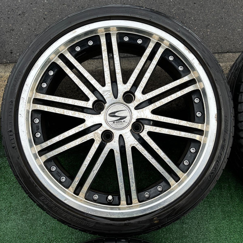 165/45R16 BRIDGESTONE PLAYZ アルミホイール付き！　16×5.5 4H 100+48 中古夏タイヤ　軽用　4本セット:30000円