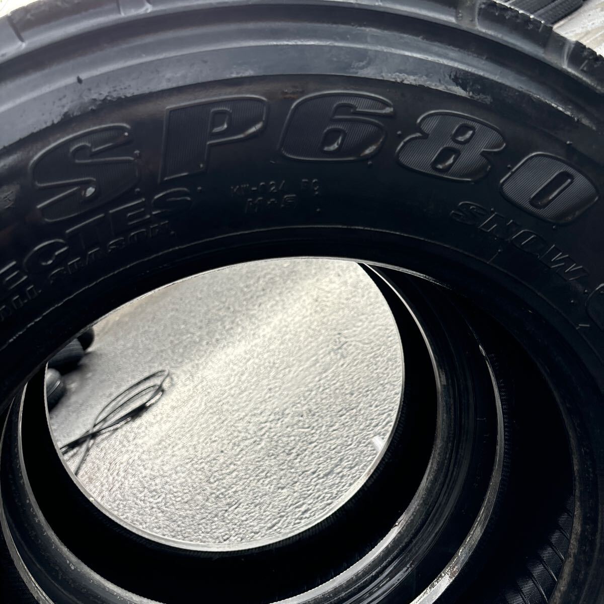 265/70R19.5 ダンロップ　SP680 極バリ目　2本　鉄ホイール付 265/70R19.5 ダンロップ SP680 極バリ目 2本 鉄ホイール付