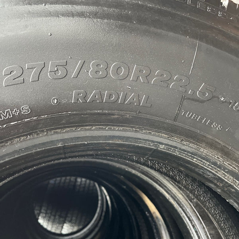 275/80R22.5 中古　再生スタッドレス　M919　激安美品　　8本セット：102000円