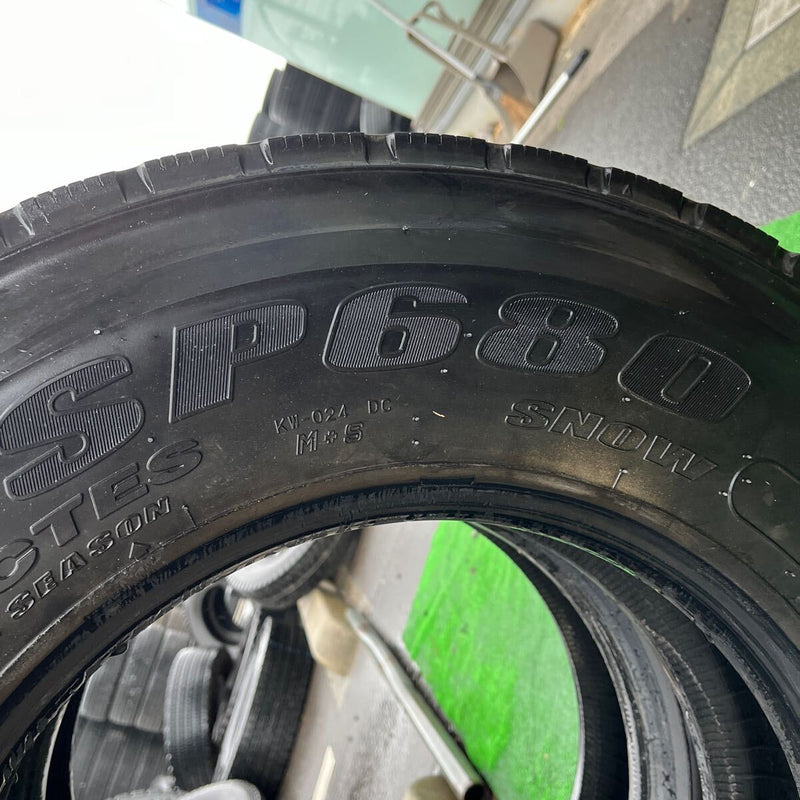 225/80R17.5 DUNLOP, SP680 中古ミックス　激安美品　　2本セット：11000円