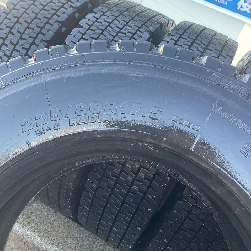 225/80R17.5 BRIDGESTONE, スタッドレス再生中古　　　激安美品　　6本セット：24000円