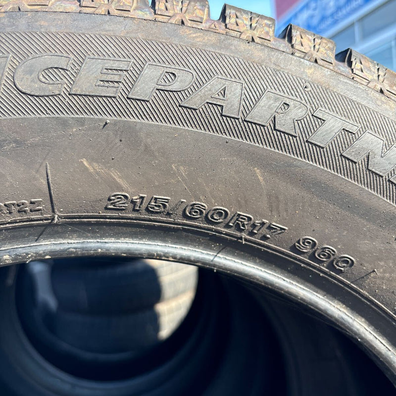 ブリヂストン 215/60R17 ICE PARTNER2 深溝 中古スタッドレスタイヤ 4本セット:27000円