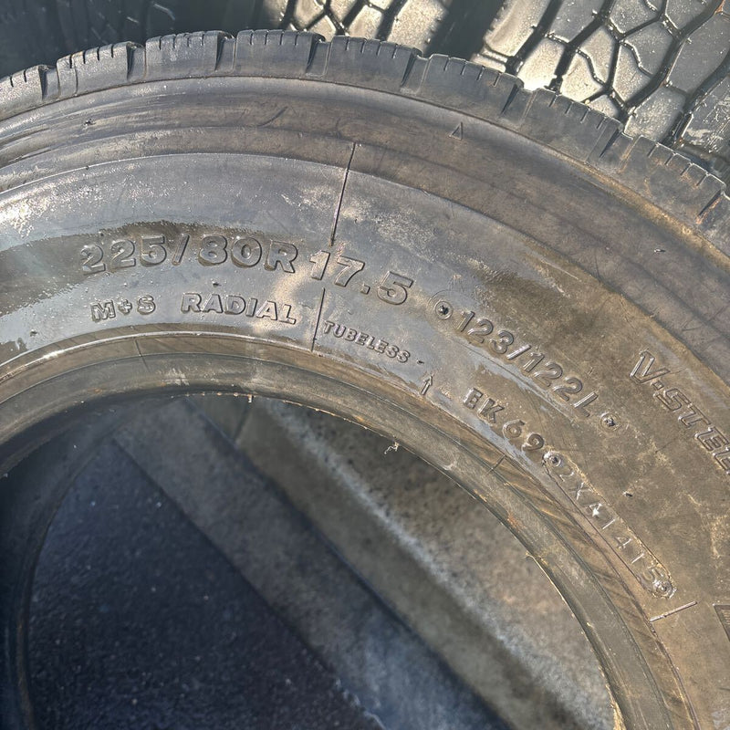 225/80R17.5 BRIDGESTONE, 中古地山　ミクスタイヤ　激安美品　6本セット：27900円