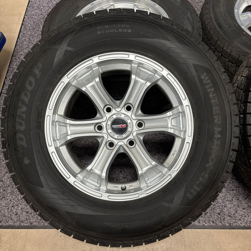 265/65R17 DUNLOP WM SJ8 ホイール付き！　BIGWAY B-MUD K 17×7.5 6/139.7＋25 中古スタッドレス　4本セット:50000円