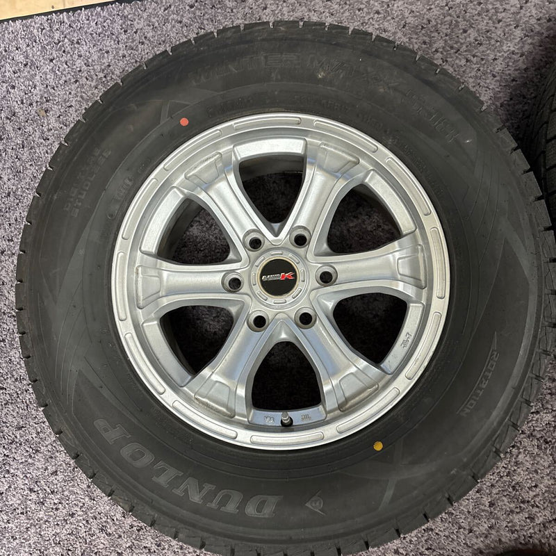 265/65R17 DUNLOP WM SJ8 ホイール付き！　BIGWAY B-MUD K 17×7.5 6/139.7＋25 中古スタッドレス　4本セット:50000円