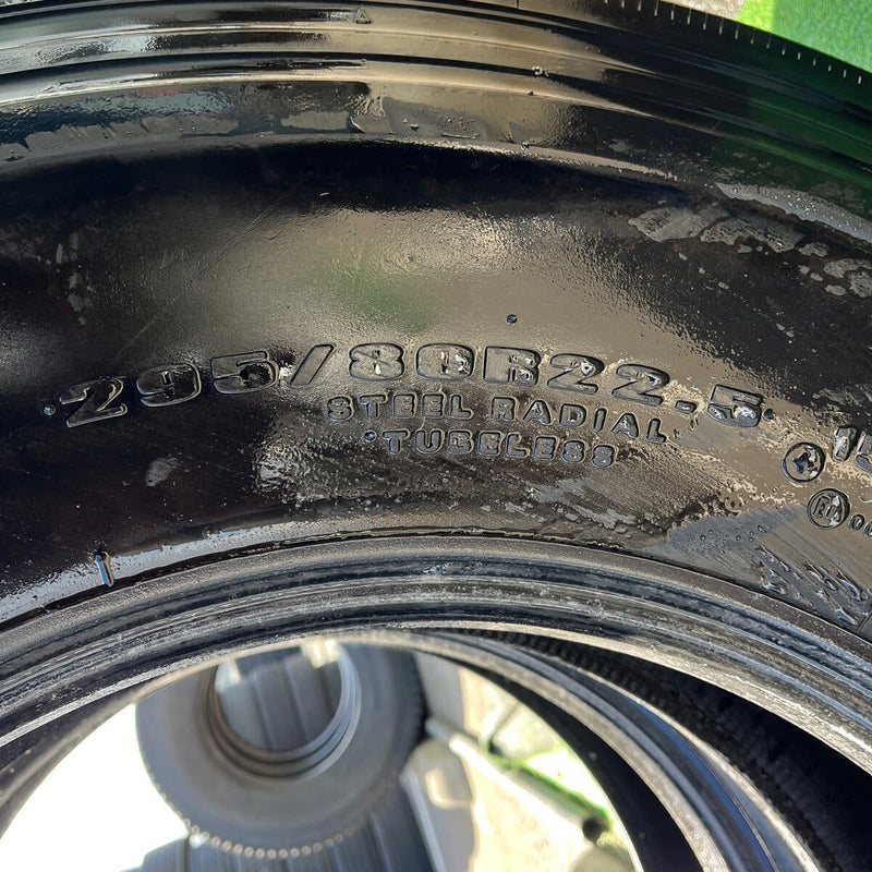 295/80R22.5 DUNLOP, SP122 タテ溝　激安美品　2本セット：38000円