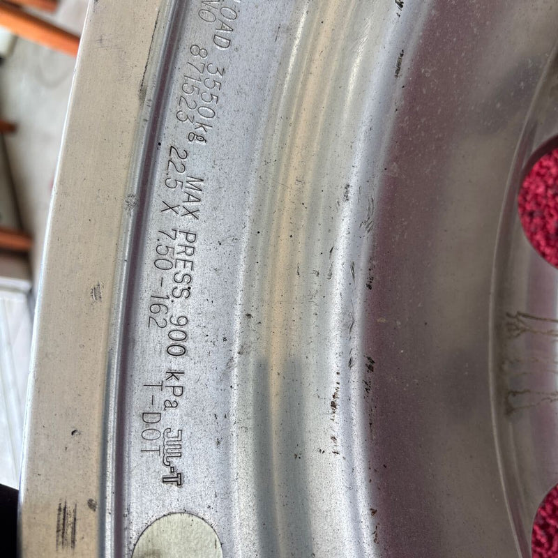 中古アルコアアルミホイール 22.5×7.50 10穴（11R22.5や275/80R22.5等に使用）2本セット:35500円