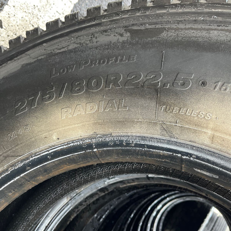 275/80R22.5 再生中古スタッドレス　激安美品　M919 8本セット:107000円