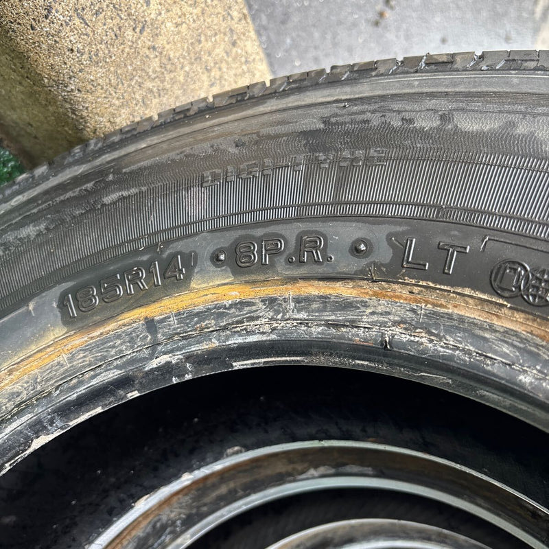 185/R14 , 8PR 再生中古　激安美品　2本＋1本セット：12000円