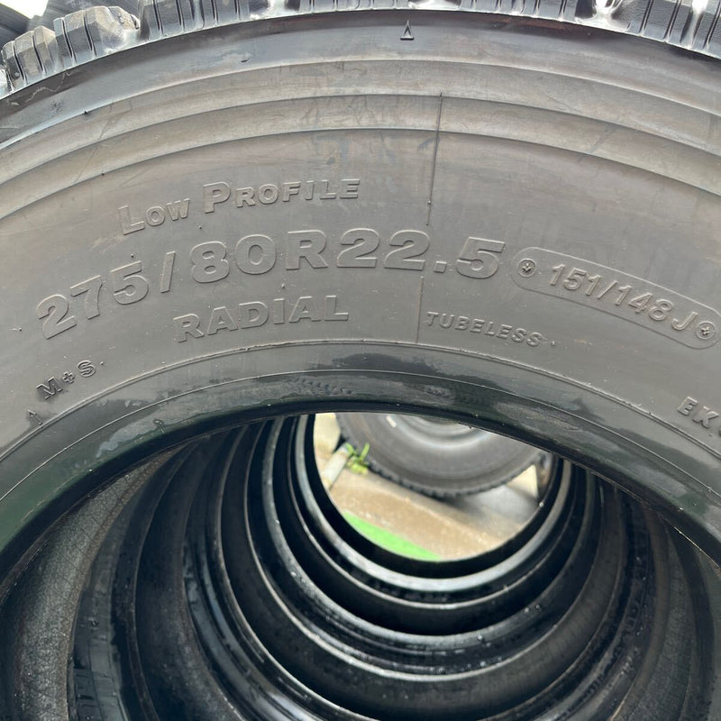 275/80R22.5 BRIDGESTONE, W910 激安美品　 4本＋1本セット:70,000円