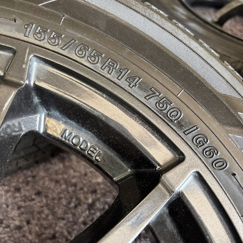 155/65R14 軽自動車用冬タイヤ ホイール付き 4本セット:26000円