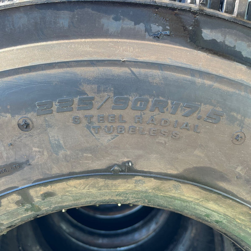 225/90R17.5 DUNLOP, SP081 激安美品　 2019年製　9分山 6本セット:82,000円