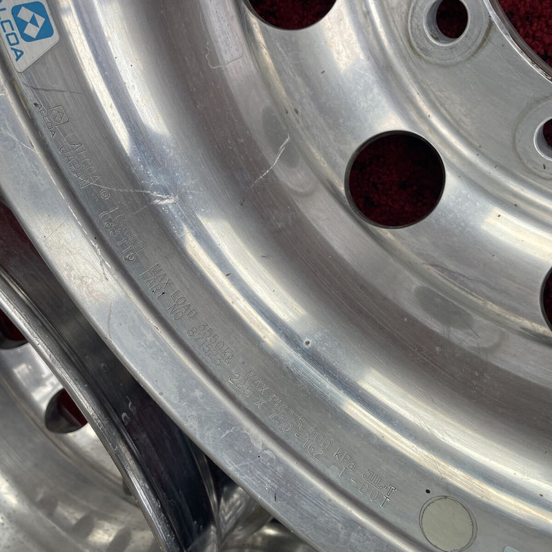 アルコア　アルミホイール　22.5×7.50 . 10穴 (11R 22.5及び275/80R22.5などに使用) 激安美品　　8本セット：138000円