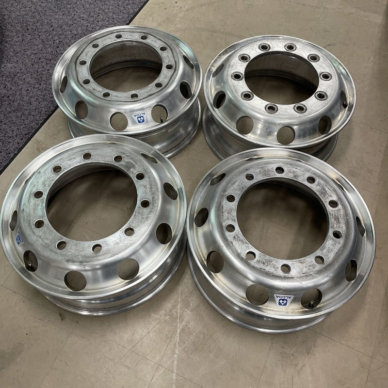 アルコア　アルミホイール　22.5×7.50 . 10穴 (11R 22.5及び275/80R22.5などに使用) 激安美品　　4本セット：64000円