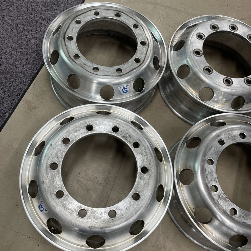 アルコア　アルミホイール　22.5×7.50 . 10穴 (11R 22.5及び275/80R22.5などに使用) 激安美品　　4本セット：64000円