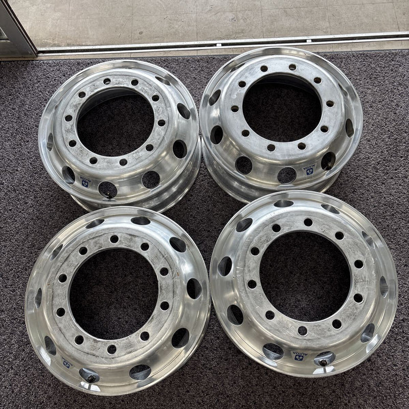 アルコア　中古アルミホイール　22.5×7.50 . 10穴 (11R 22.5及び275/80R22.5などに使用) 激安美品　　4本セット：66000円
