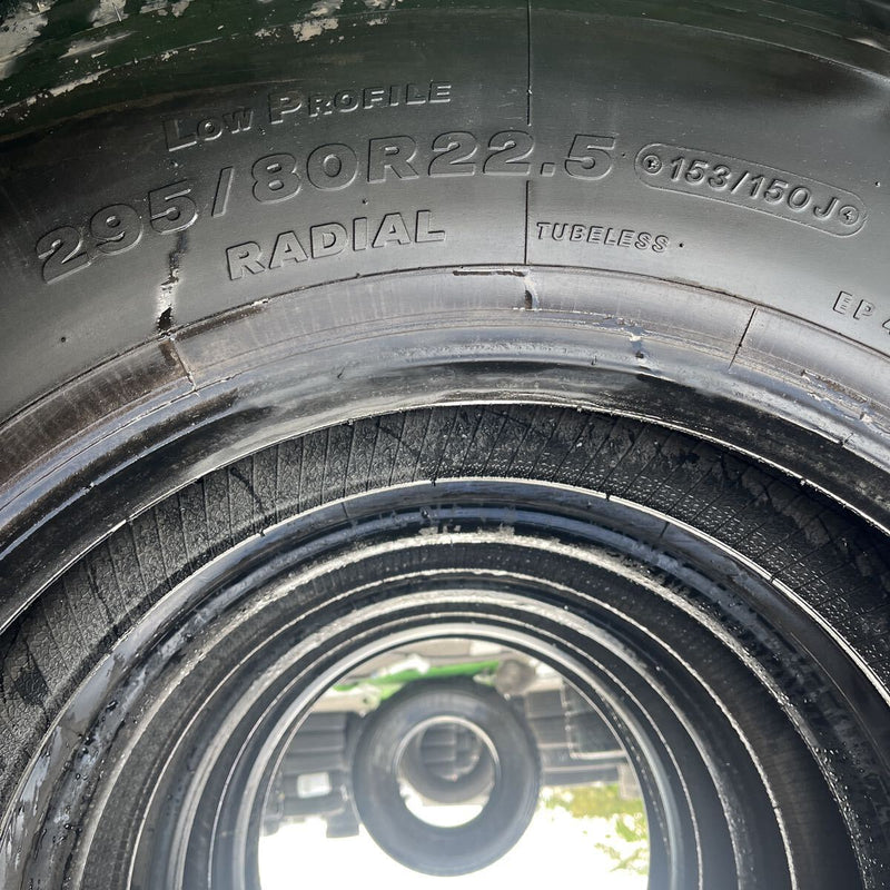 295/80R22.5 BRIDGESTONE, R225 激安美品 2020年製 4本セット:64,000円