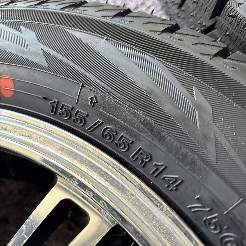155/65R14YOKOHAMAホイール付きスタッドレスタイヤ4本セット:32000円⑦