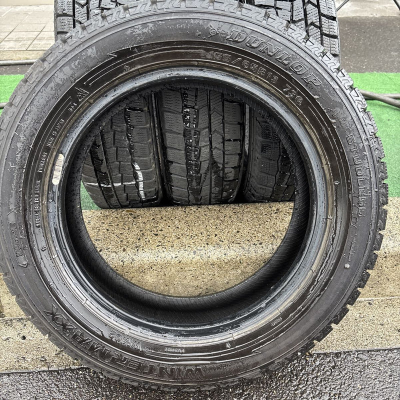155/65R13 ダンロップ　WM02 2021年製 中古スタッドレス　4本セット 12,000円