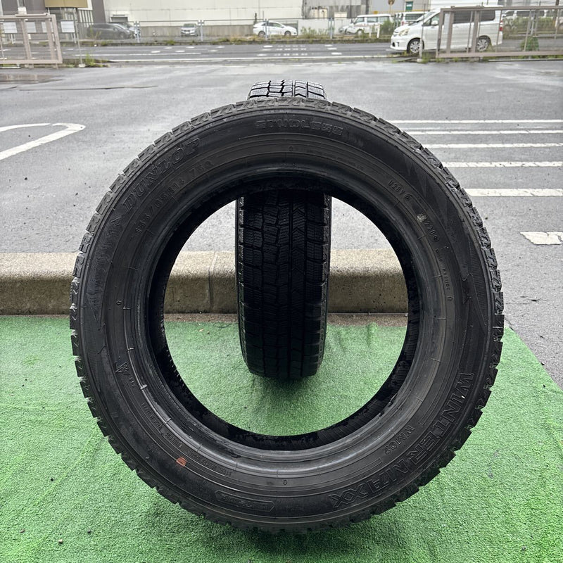 155/65R14 DUNLOP WM02 中古スタッドレスタイヤ２本セット:7500円