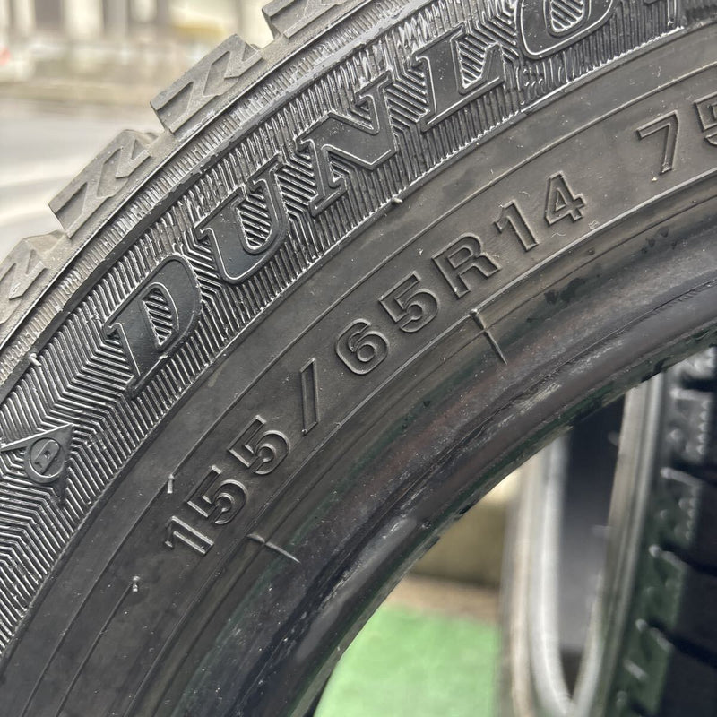 155/65R14 DUNLOP WM02 中古スタッドレスタイヤ２本セット:7500円