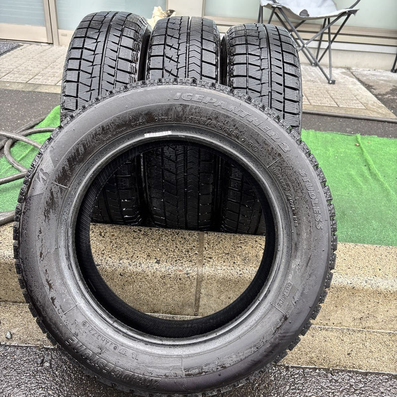 155/65R13 BRIDGESTONE アイスパートナー2 中古スタッドレスタイヤ4本セット:12000円