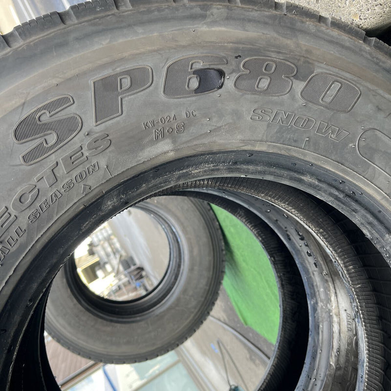 225/80R17.5 DUNLOP, SP680 激安美品　2022年製 2本セット:13,000円