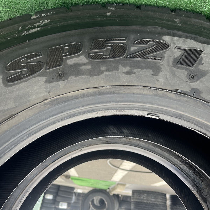 11R22.5 DUNLOP, SP521 激安美品　2019年製 2本セット:27,000円