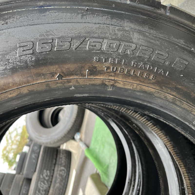 265/60R22.5 DUNLOP, SP680 激安美品　2019年製 ほぼ新品　2本＋1本セット:59,000円